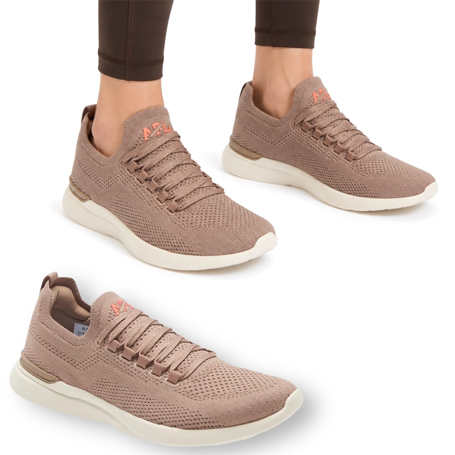 Apl - Women's 'Techloom Breeze' Knit Sneaker, Lightweight - Almond Brown, Size 7